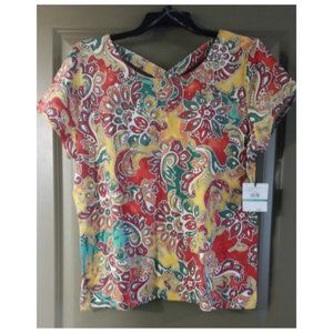 Rafaella Summer Top  Bright multi color